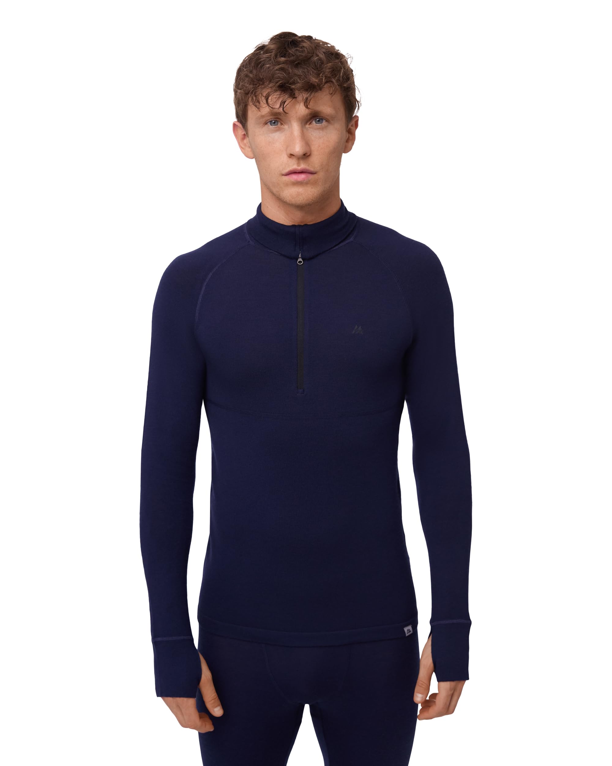 DANISH ENDURANCE Maglia Termica Uomo in Lana Merino, Manica Lunga, per Sci, Trekking, Escursionismo con o Senza Chiusura Zip