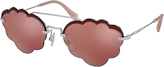 Miu Miu 0MU 57US Gafas, Silver/Pink, 58 para Mujer