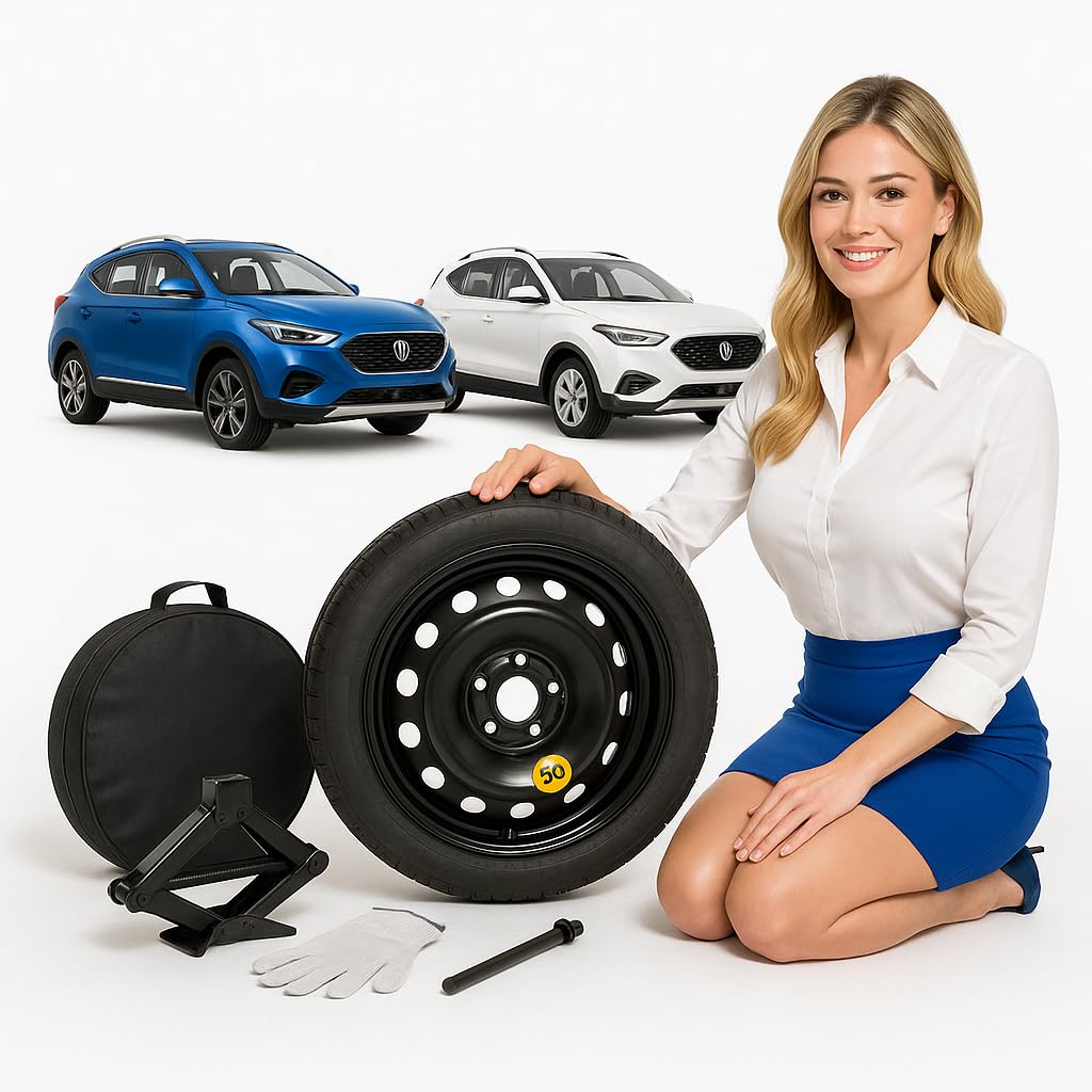 Ruotino Di Scorta Compatibile con/per MG ZS Benzina 125/80R17 5 Fori KIT Emergenza con Cric Chiave Guanti e Sacca – Generico Ruotino di scorta Top Qualità