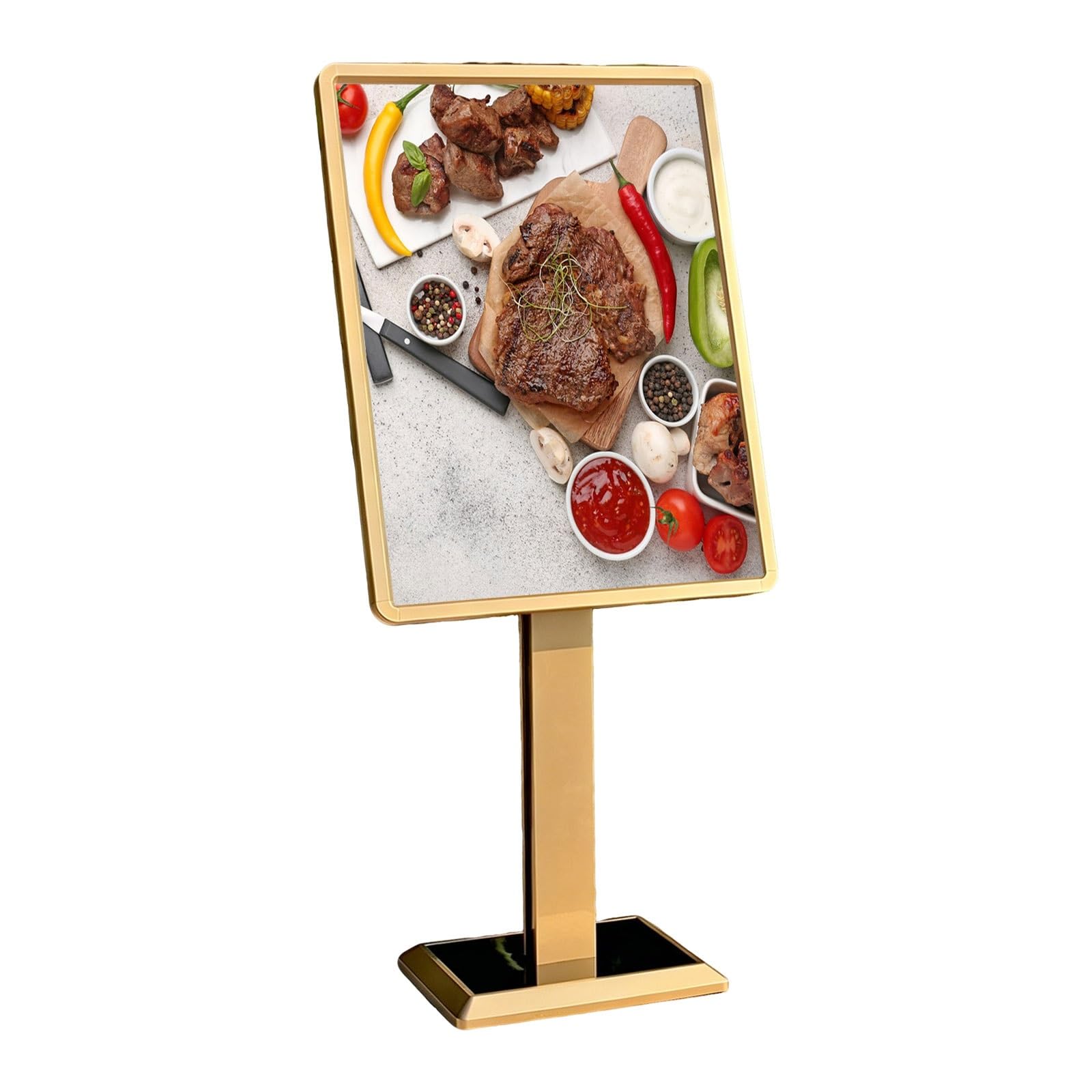 PRECISTECH Modern Sign Holder Stand with Adjustable Height, Heavy Duty Poster Display Stand for Wedding Welcome Signs, Hotel Lobby, Restaurant Menu and Retail Store Display(Gold,60x80)