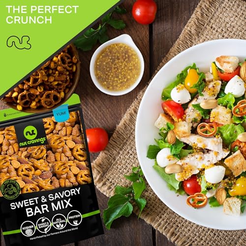 Nut Cravings NC_BAR_MIX_16_OUNCE Party Bar Nut Mix, Sweet & Savory Pub Snack - Smoked Almonds, Pretzels, Toffee Peanuts, Spicy, Honey Roasted Peanut (16Oz - 1 Lb) Packed Fresh In Resealable Bag - Healthy Protein Kosher thumb #8