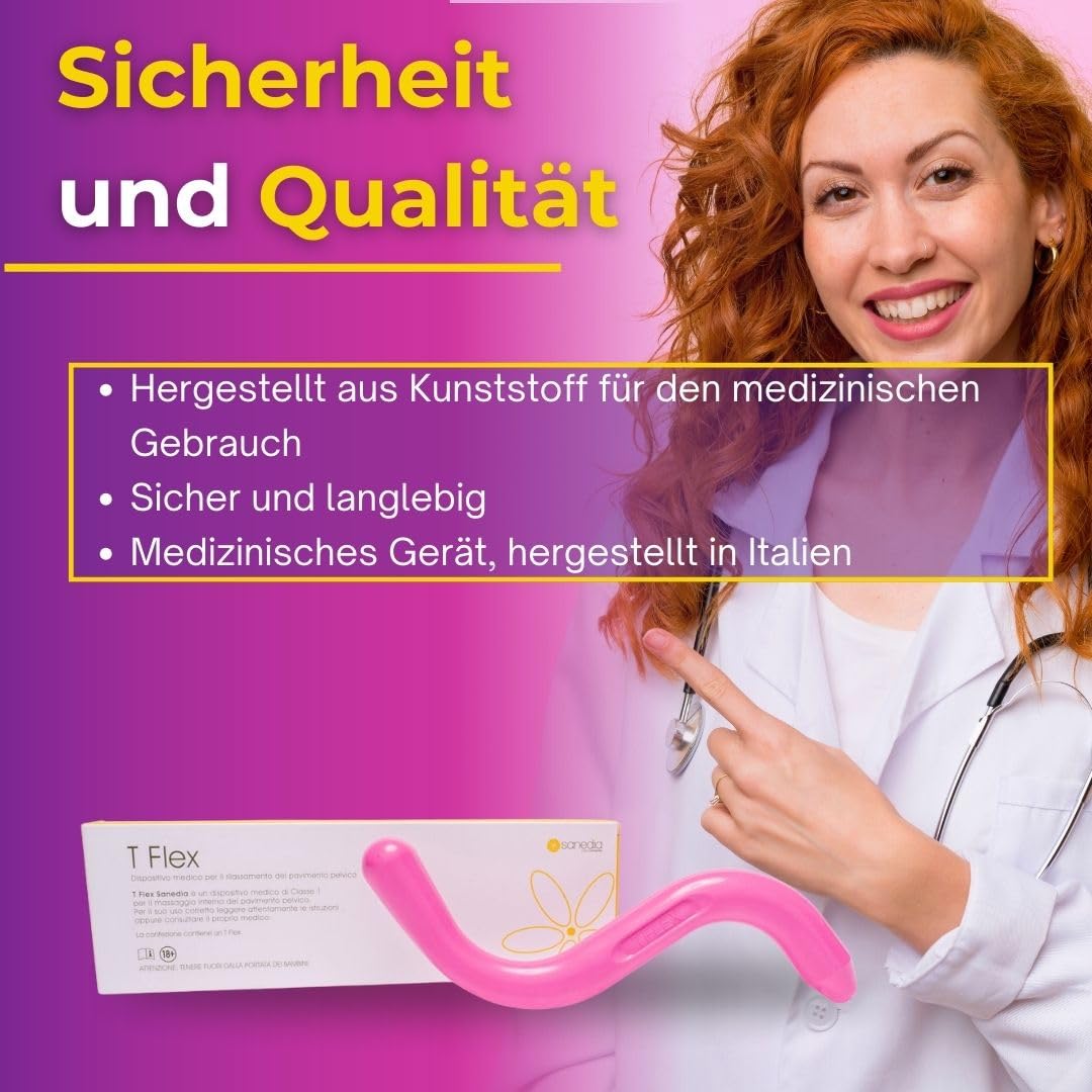 Sanedia T Flex - Medizinisches Gerät zur Selbstmassage Beckenmuskels, Beckenboden Trainer Frauen für Linderung des schmerzhaften Beckenmuskels und Inkontinenz, Medical Device