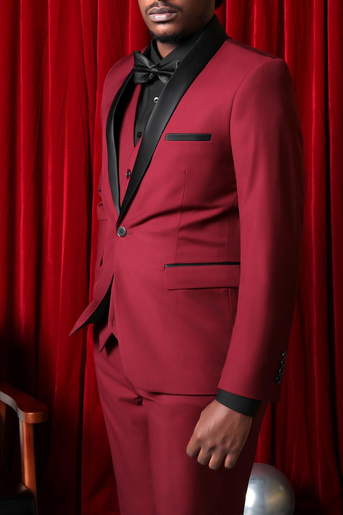 YOUTHUP Abito Uomo Slim Fit 3 Pezzi Abiti da Sposa Elegante Cerimonia Shawl Lapel Smoking Blazer Pantaloni Panciotto