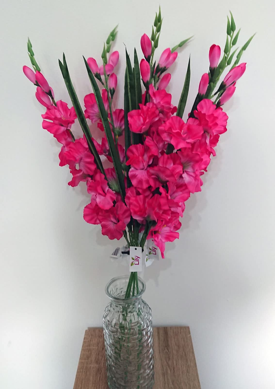 FSUK 6 x Artificial Gladioli Flower Stems - 75cm Long (Pink)