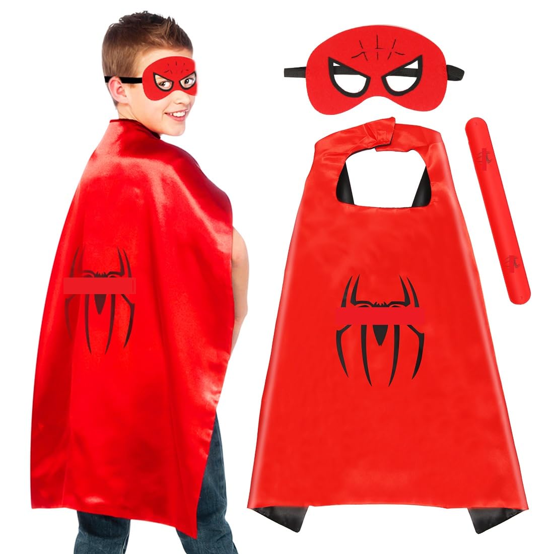 Philoctes Capas Carnaval Infantiles,Capa y Máscara para Cosplay Niños,Regalos Disfraces Fiesta de Cumpleaños,Disfraces Halloween Carnaval para niños y niñas de 3 a 9 años
