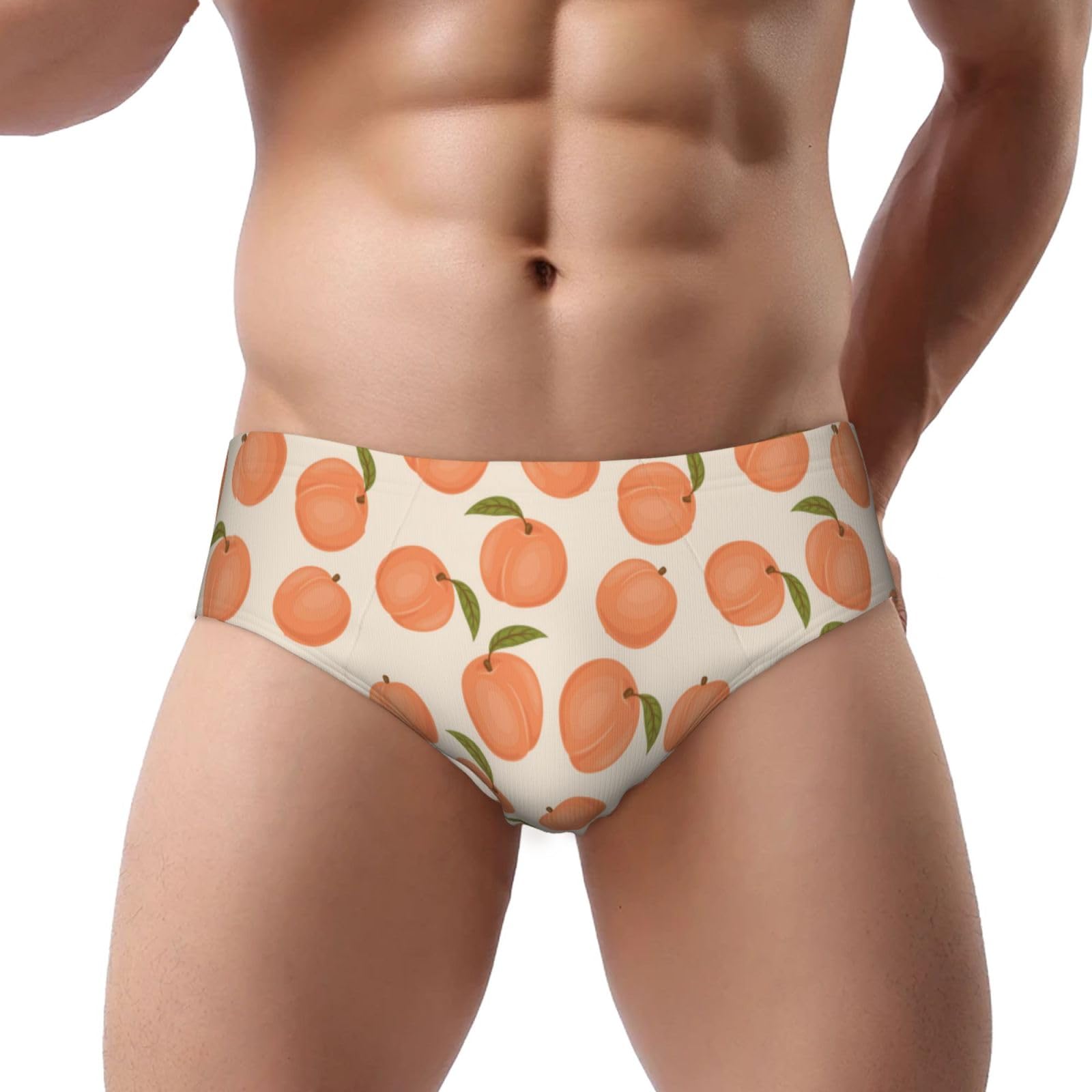Bywenhopnbs Men's Multicolor Peach, Briefs No Fly Underwear Support Pouch Comfort Soft Briefs For