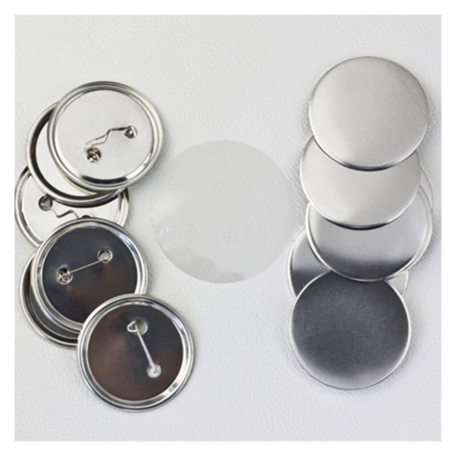 100 sztuk/zestaw plastikowa pusta odznaka Pin przycisk części materiały na ubrania przypinka przycisk DIY materiały rzemieślnicze(58MM)