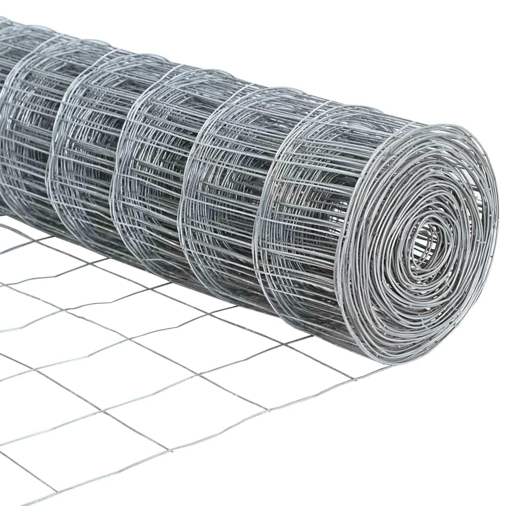 Srebrne ogrodzenie euro, 1,2 x 10 m, ocynkowane ogniowo, wytrzymałe metalowe ogrodzenie do ogrodu, na taras, odporne na warunki atmosferyczne, trwałe, łatwe w pielęgnacji