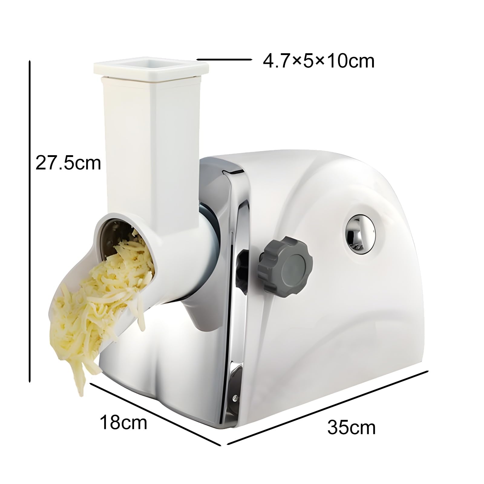 Rallador de queso eléctrico comercial, trituradora rotativa con 3 cuchillas de acero inoxidable, 180 rpm