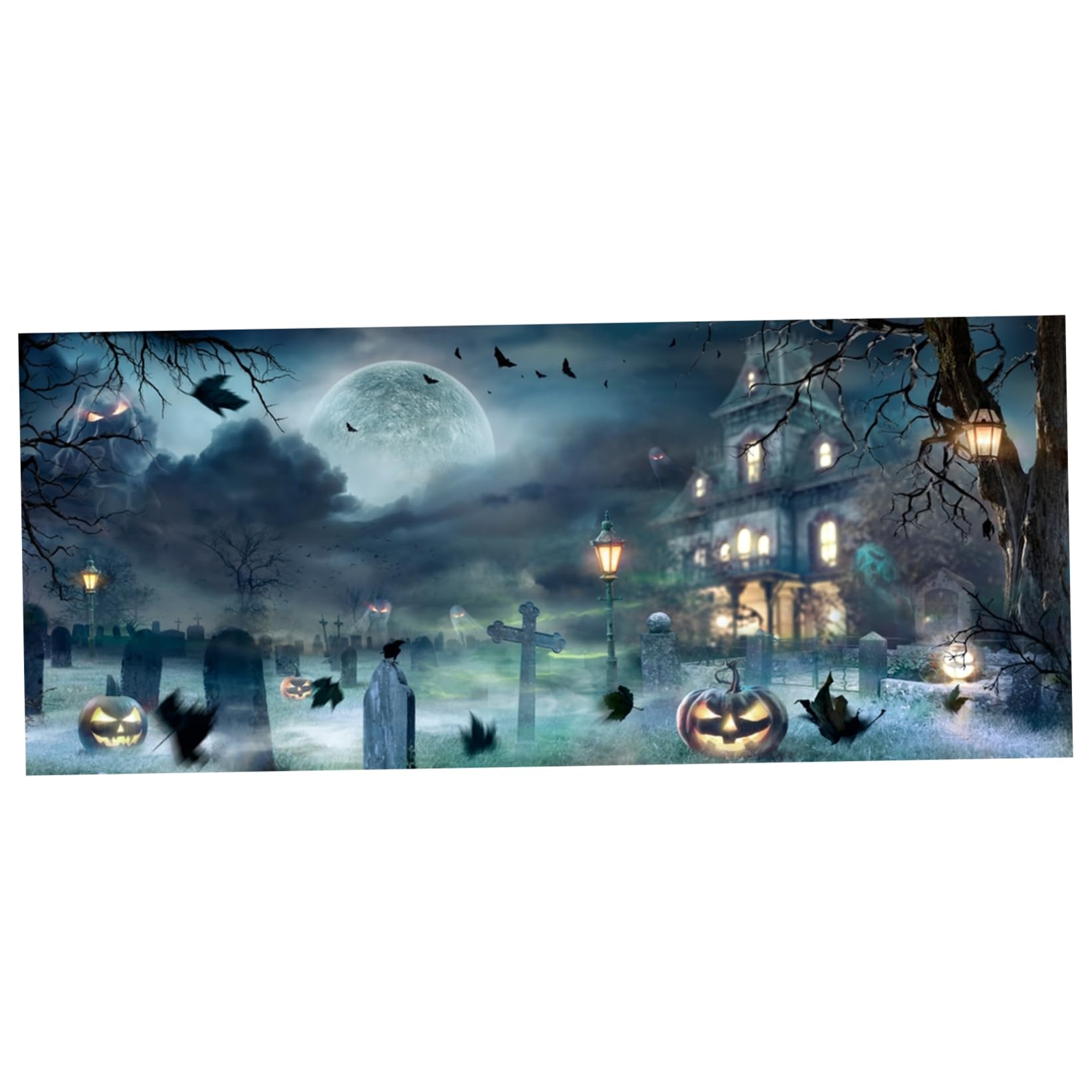 CNAFGBGG Halloween Garage Door Banner, 16x8 Ft, Hooks.