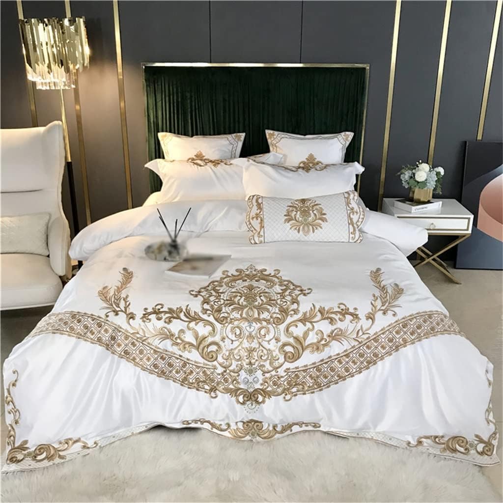 Home Textile 60S Satin Cover Cover Sheets Pillowcase Home Textile Bedding Set (Color : D, Size : 220 * 240cm)