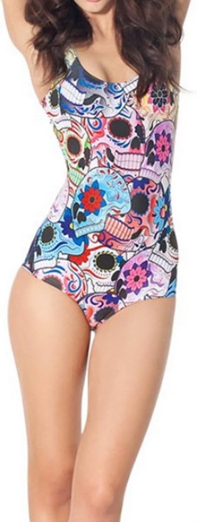 Modern One piece bikini sea bathing swimsuits for women Skull color