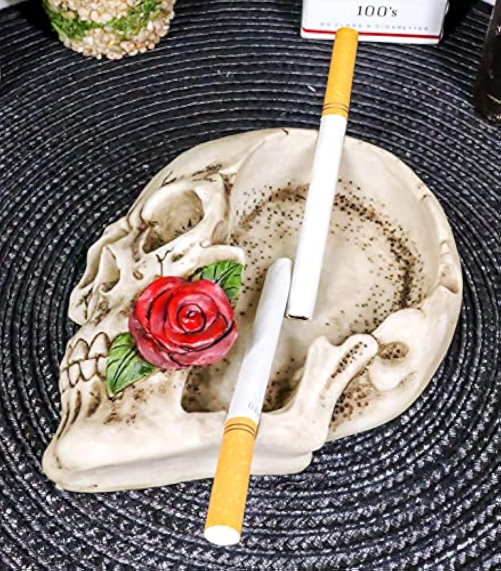 Romance Amore Gothic Skull Decorative Ashtray