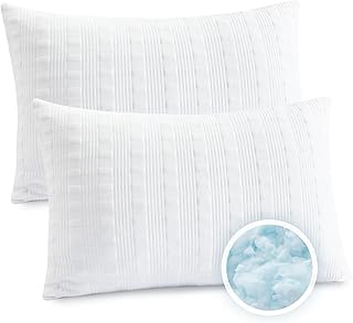Cooling Pillows for Sleeping Queen Size Set of 2,Shredded Memory Foam Bed Pillow with Pillow Case-Double Sided Material,Adjustable Loft Queen Pillow for Side & Back Sleeper-Medium Firm