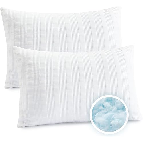 Meoflaw Cooling Pillows for Sleeping King Size Set of 2,Shredded Memory Foam Bed Pillow with Pillow Case-Double Sided Material,Adjustable Loft King Pillow for Side & Back Sleeper-Medium Firm