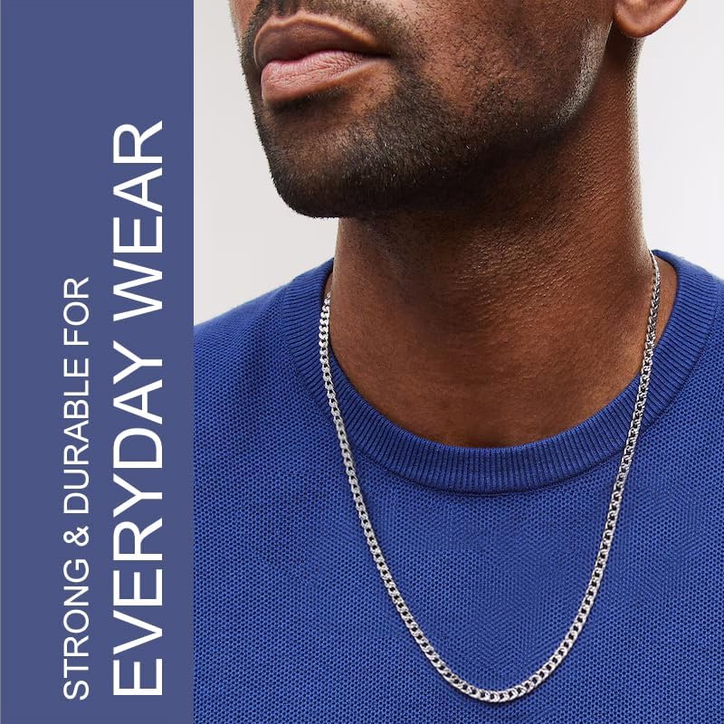 Charmsy Solid 925 Sterling Silver Curb Chain Necklace for Men Women | Italian 3.5MM Diamond-Cut Cuban Link Chain Necklace(16, 18, 20, 22, 24, 26 Inches), Made in Italy - Image 4