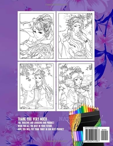 Chinese Anime Coloring Book: 30+ Coloring Book For Adults, Coloring Book For Women Men Stress Relief