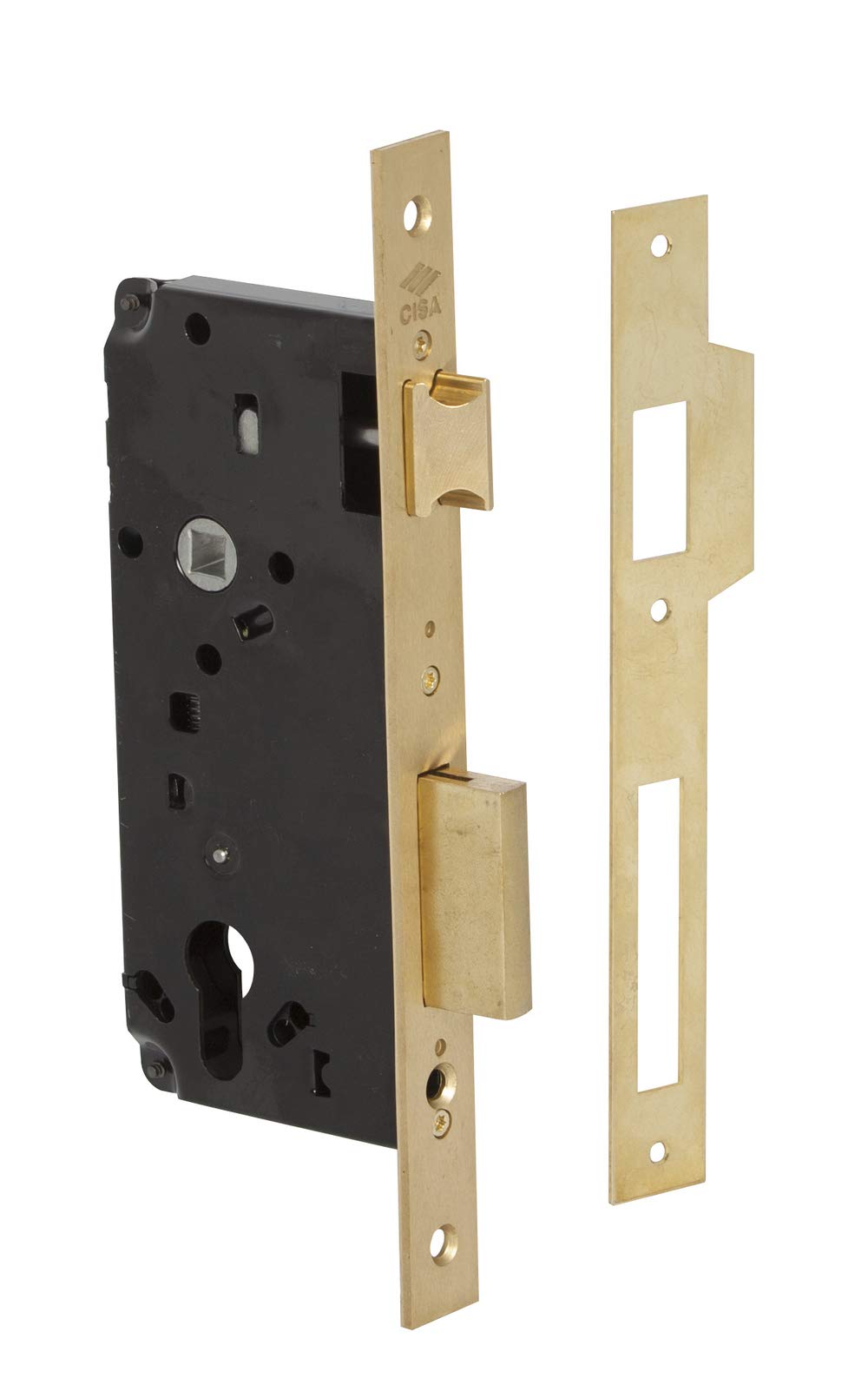 Cisa 1.5 C110.50.0 – C. Drewno 50 mm Blokada do Drzwi Okucia + Dźwignia Mosiądz, S/C