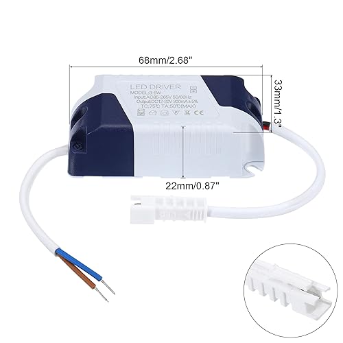 Miniatura 2 de PATIKIL 3-5W 300mA LED Driver, AC 85-265V Salida 12-20V DC Conector macho Constante corriente rectificadora transformador Fuente de alimentación