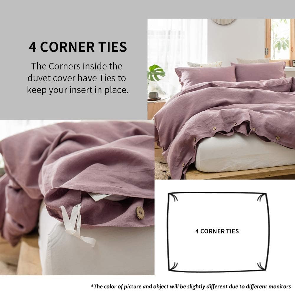 Dusty Rose Cotton Duvet Cover Stonewashed Cotton Bedding Soft Cotton Bedding Cover Twin, Full, Queen, Cotton Quilt Cover, Duvet Cover Buttoned (Twin XL)