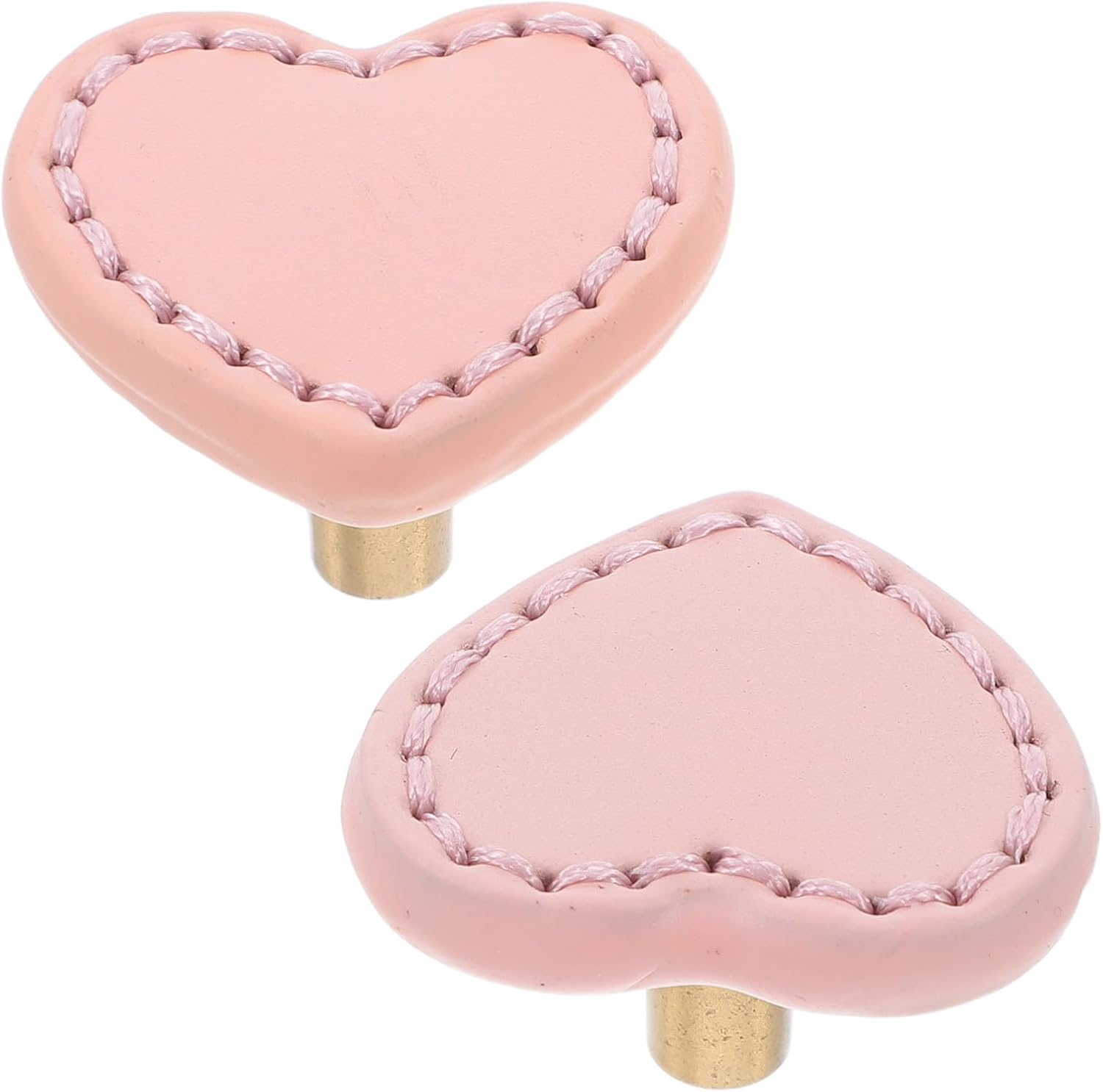 2pcs Brass Leather Drawer Pull Handles for Wardrobe Doors