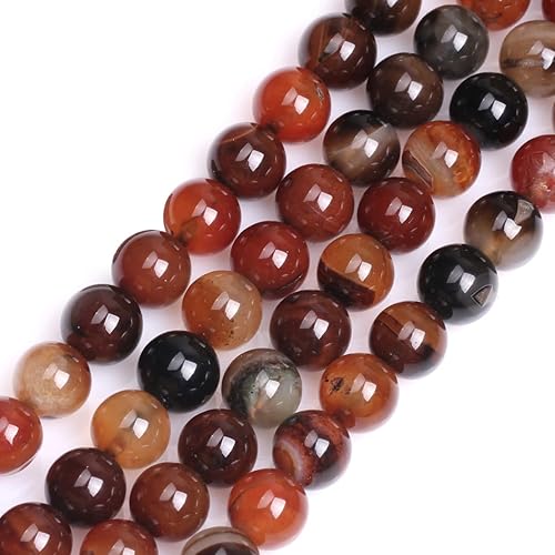 Miniatura 44 de GEM-Inside - Cuentas sueltas de ágata india natural de 0.157 pulgadas (0.157 in) con cuentas redondas de cristal energético para hacer joyas, 15