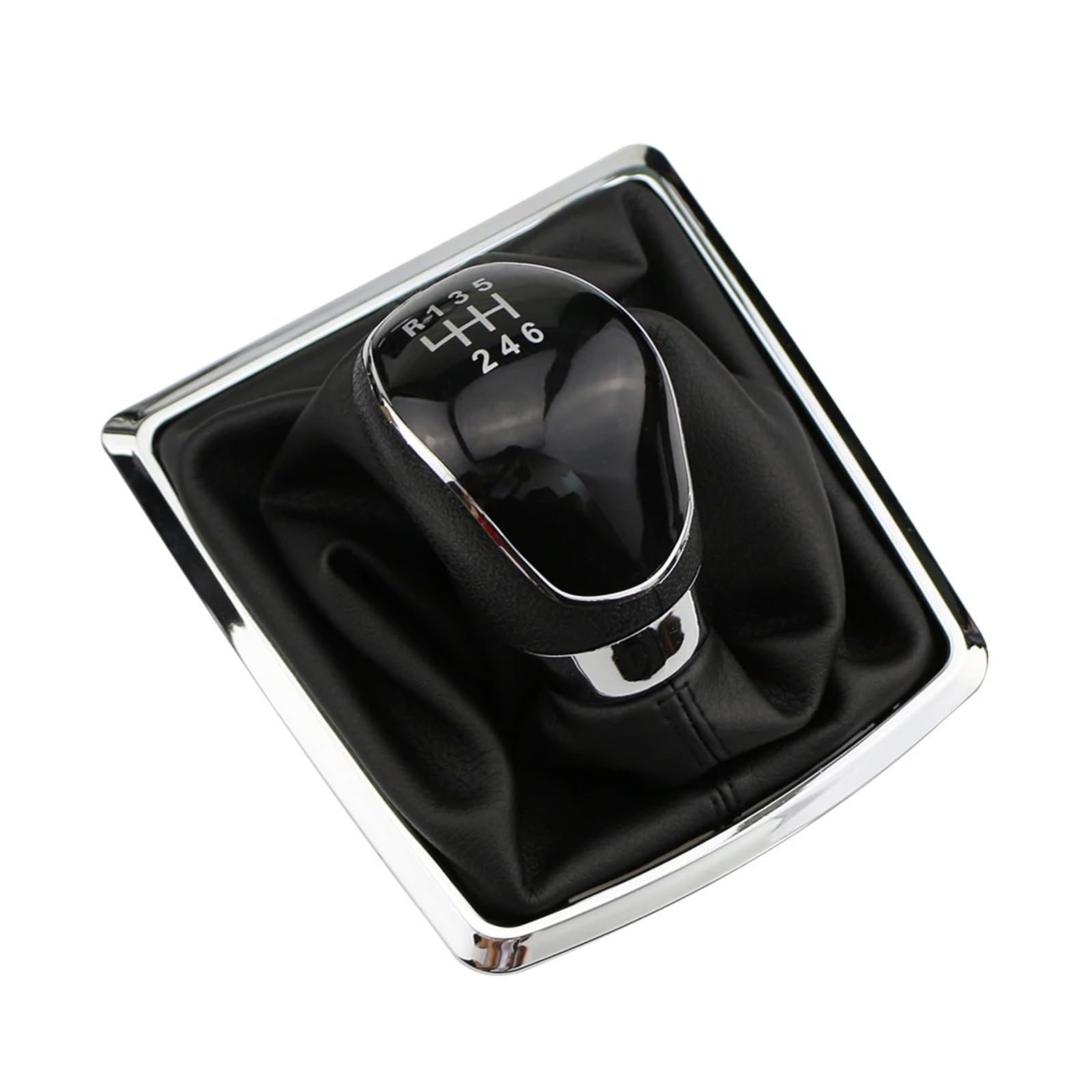SAUANMNKTP Gearshift Knob for Focus Mk2 2005-2011 5 6 Speed Car Gear Shift Knob Lever Shifter Collar(6Speed Black)