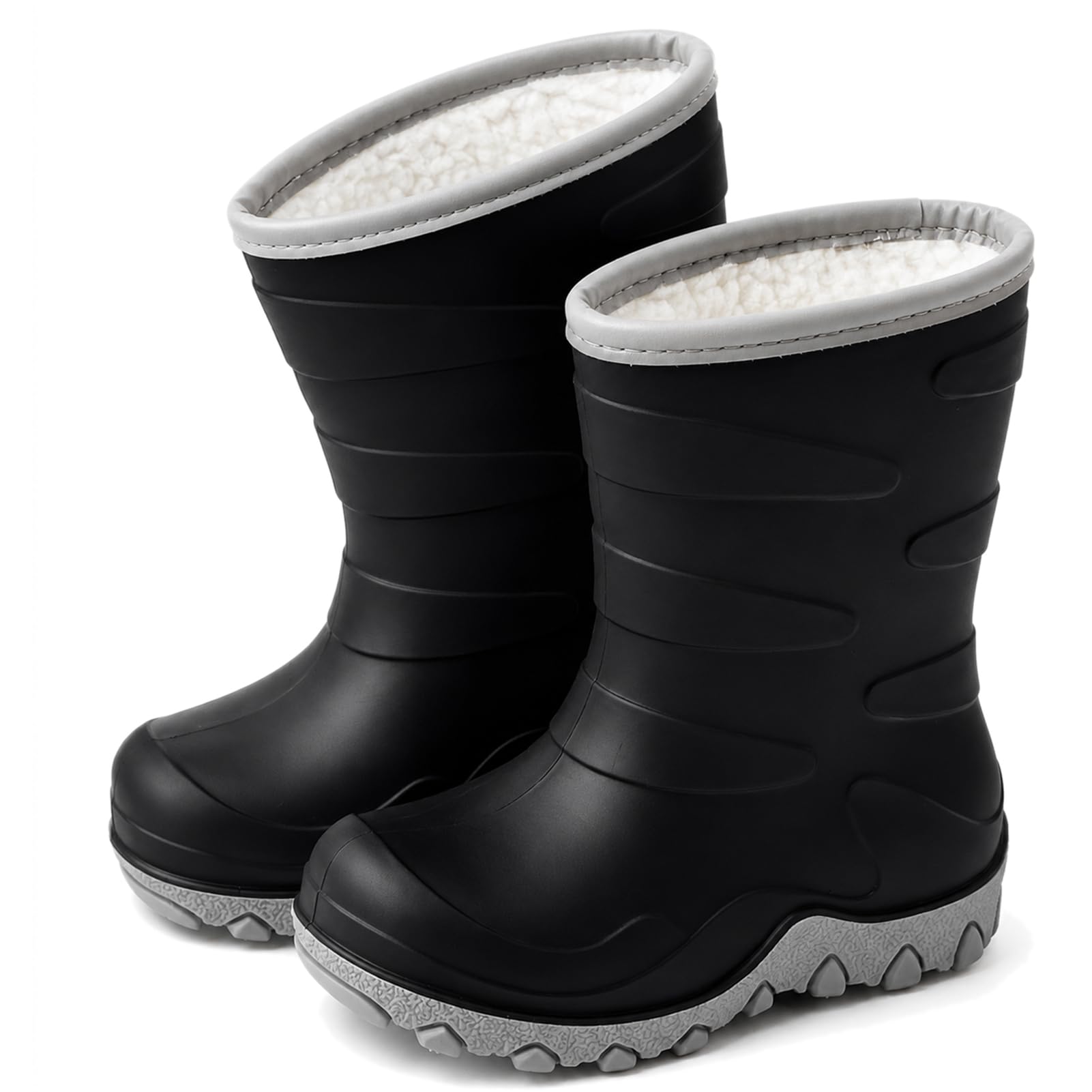 Gefütterte Gummistiefel Kinder für Jungen Mädchen, Thermo Warme Regenstiefel, Winter Schneestiefel Gummistiefel Größe 24-34