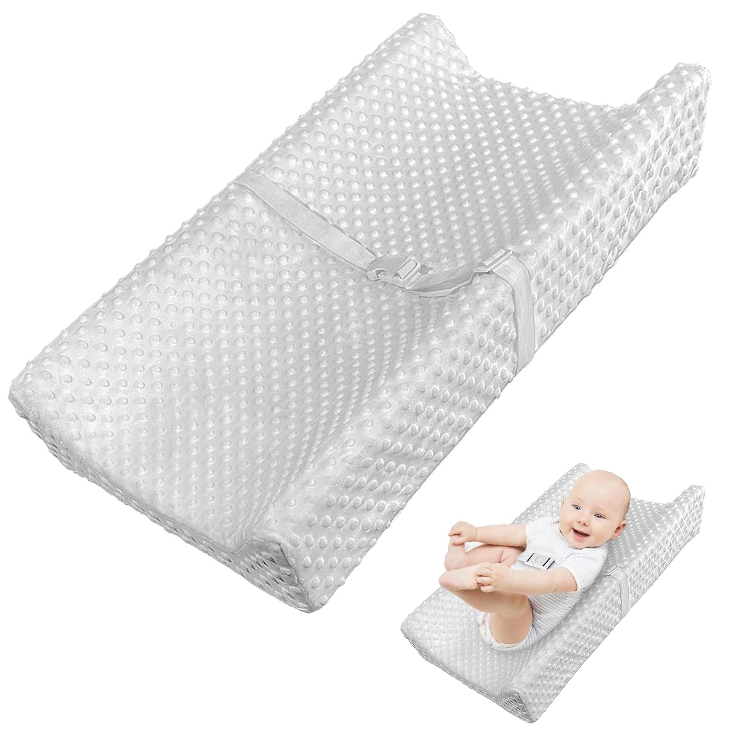 Baby Diaper Changing Pad for Dresser Top with Cover Waterproof Lining Foam Contoured Changing Table Pads Topper 80 * 40cm