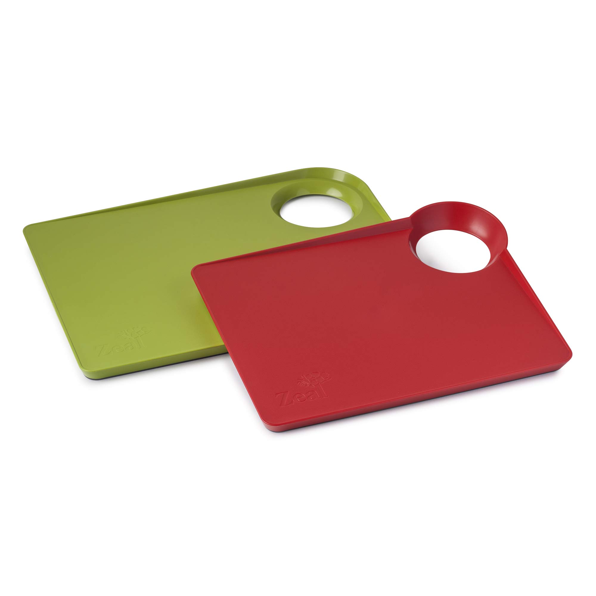 Zeal - Tabla de cortar (39 cm, base antideslizante, 38,5 x 28,5 x 2,5 cm), color verde