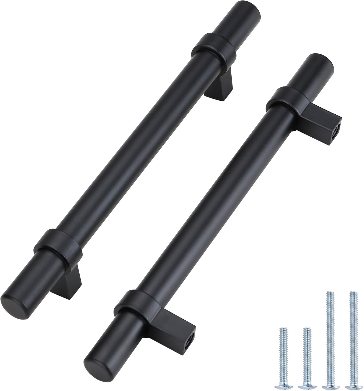 LONTAN 10 Pack Black Cupboard Handles 128mm Kitchen Handles Cupboard