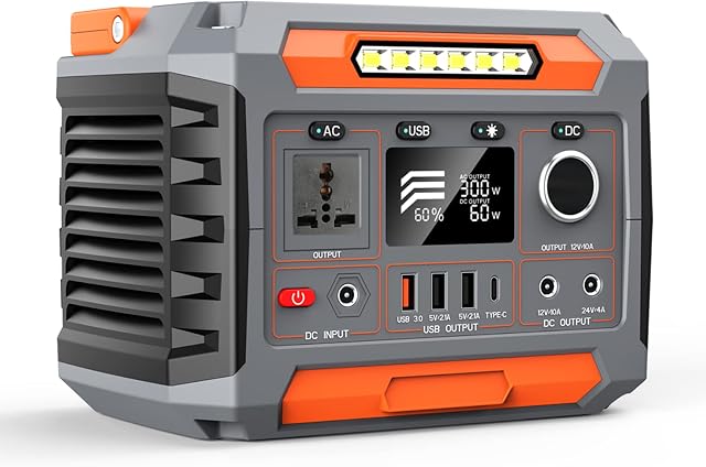 Ariyuan 300W Portable Power Station,288Wh/78000mAh Camping Battery Power Pack With Wireless Charger /LED Light,Outdoors Camping Fishing Travel Solar Generator (300W,Lithium Battery Pack)