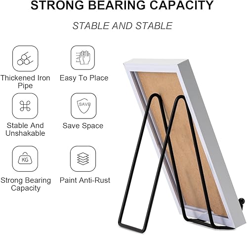 Miniatura 3 de Soportes para placas, paquete de 3 soportes de placa de 6 pulgadas, soporte de marco de metal para soporte de exhibición de libros, caballetes para
