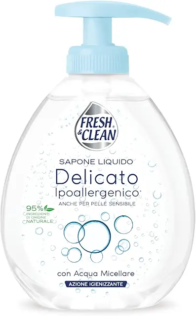 Fresh & Clean Sapone Liquido Mani Delicato con Acqua Micellare, 300 ml - Acqua e Sapone Roma