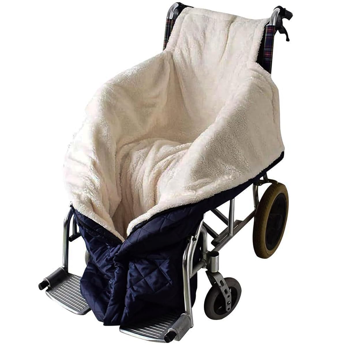 Coperta per Sedia a rotelle Borsa da infilare per utenti di Sedia a rotelle Coperta Avvolgente in Pile Caldo e Spesso con Tasca Interna Foderata Coprigambe Antipioggia Nero