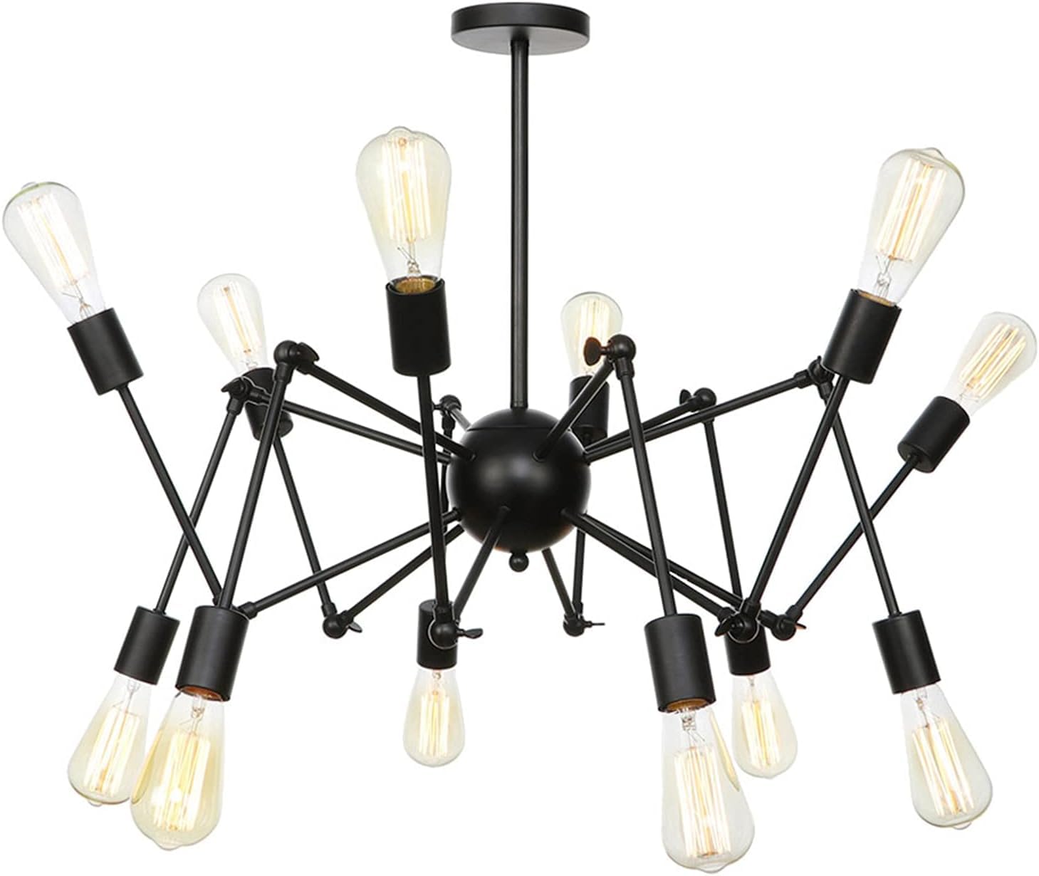 Lustre noir à bras articulé luminaire haut de gamme araignée