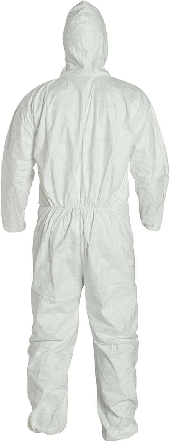 Suntech Microporous Protective Coveralls, 6 Pack or 25 Case, Attached Hood, Disposable PPE Hazmat Suit, White