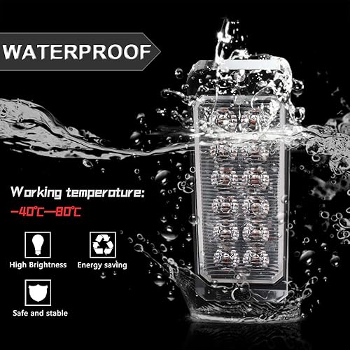 Miniatura 7 de Sidaqi 1 barra de luz estroboscópica de emergencia LED de color blanco ámbar de 12 a 24 V, 12 LED para automóvil, vehículo, camión, luz intermitente