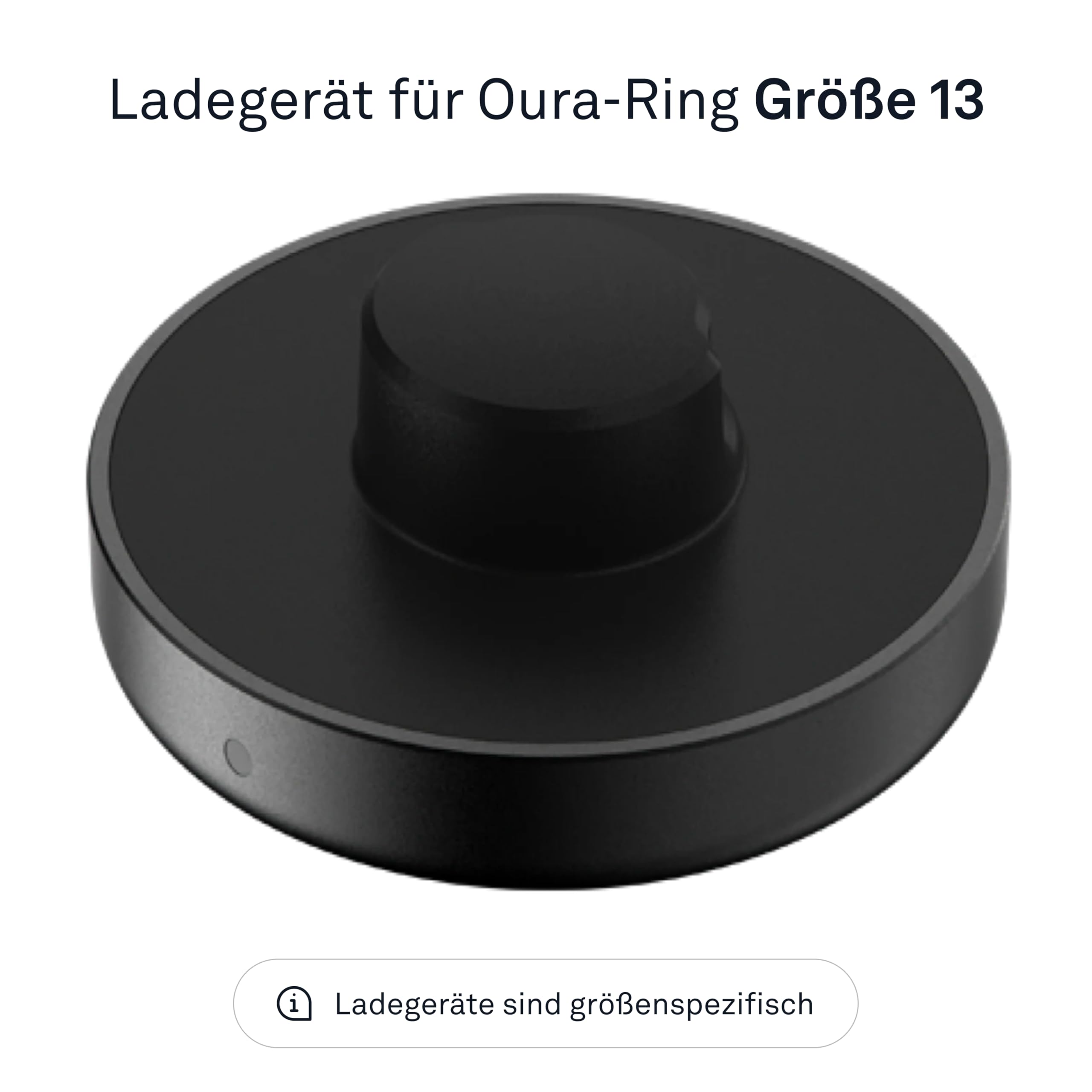Oura Gen3 Ladegerät für Smart-Ring - Größe 13 | Vollständiges Aufladen in 60–80 Minuten - Anzeige des Akkuladestands in der Oura-App - Inklusive Ladestation und USB-C-Kabel