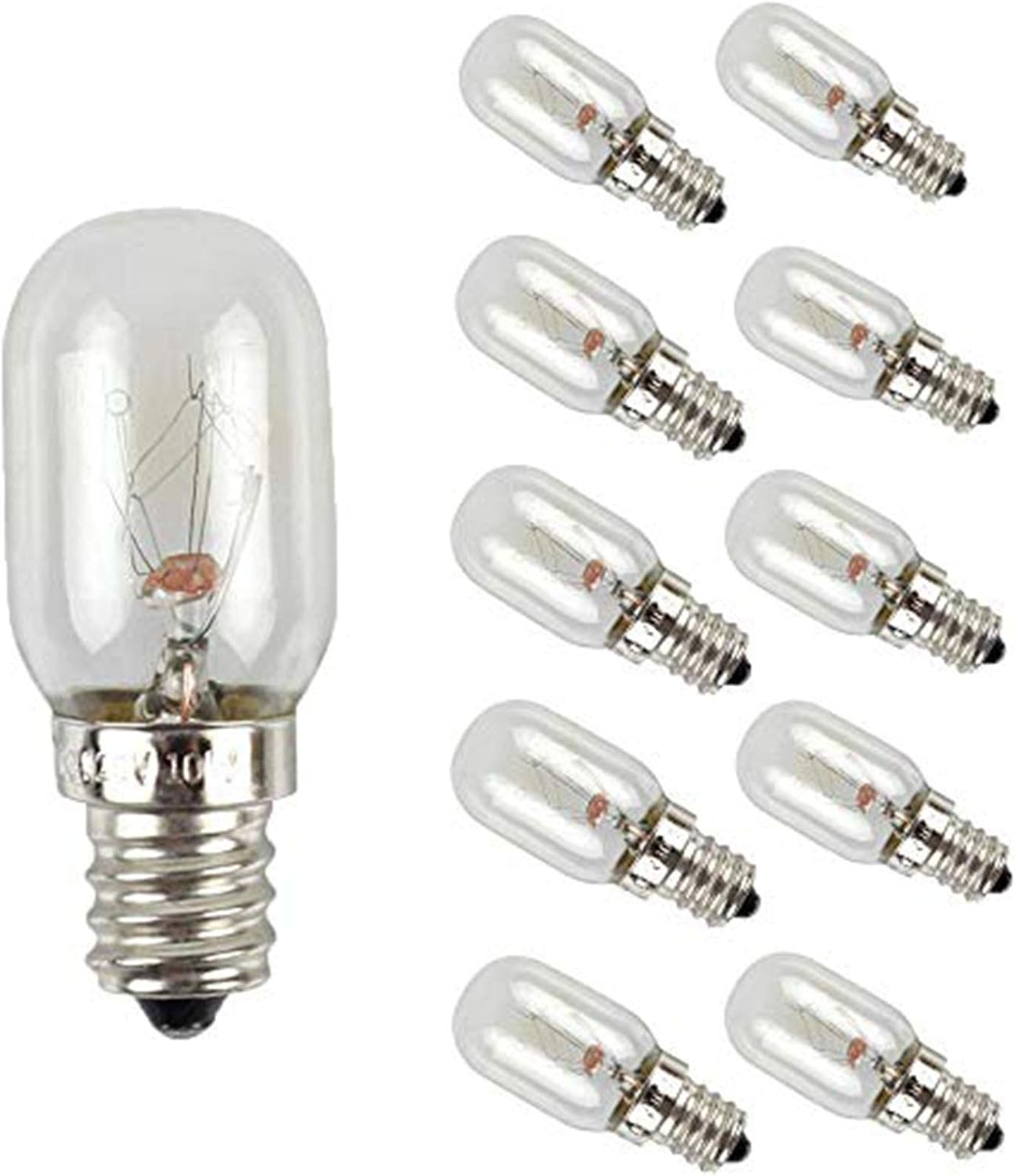 EBD Lighting E12 Refrigerator Light Bulbs(10 Pack) 10W 120V Dimmable Microwave Oven Bulb Appliance Lamp Salt Crystal Lamp 2700K Warm White for Night Light, Refrigerator Light