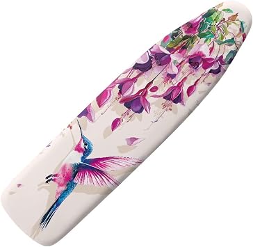 Ironing Board Cover and Pad, Hummingbird Flower 15 x 54 Ironing Board Cover for Decoration, Iron Accessory Dust Protection with Elastic Edges and Hook & Loop