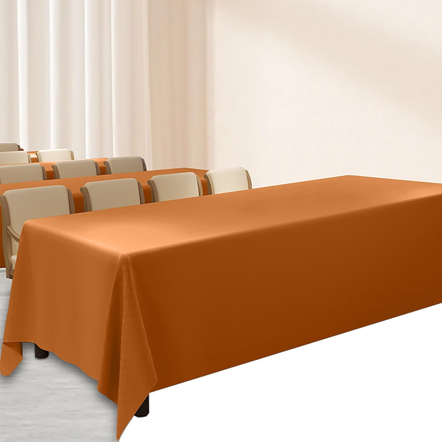 Mantel impermeable extra HeavyDu para hoteles y restaurantes, tela de poliéster para banquetes de Navidad (marrón, 160 x 500 cm)