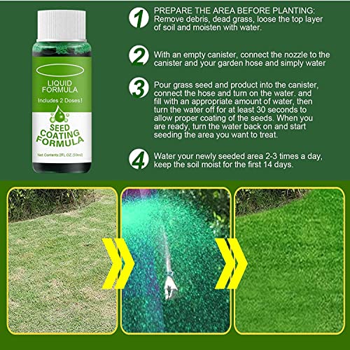 Dengwang Lorco Green Grass Lawn Spray, Green Grass Lawn Spray Seeding, Grass Seed Spray, Hydroseeding Spray For Grass, Cowboy Green Grass Seed Spray (3 Pc+Watering Can) #TOP1