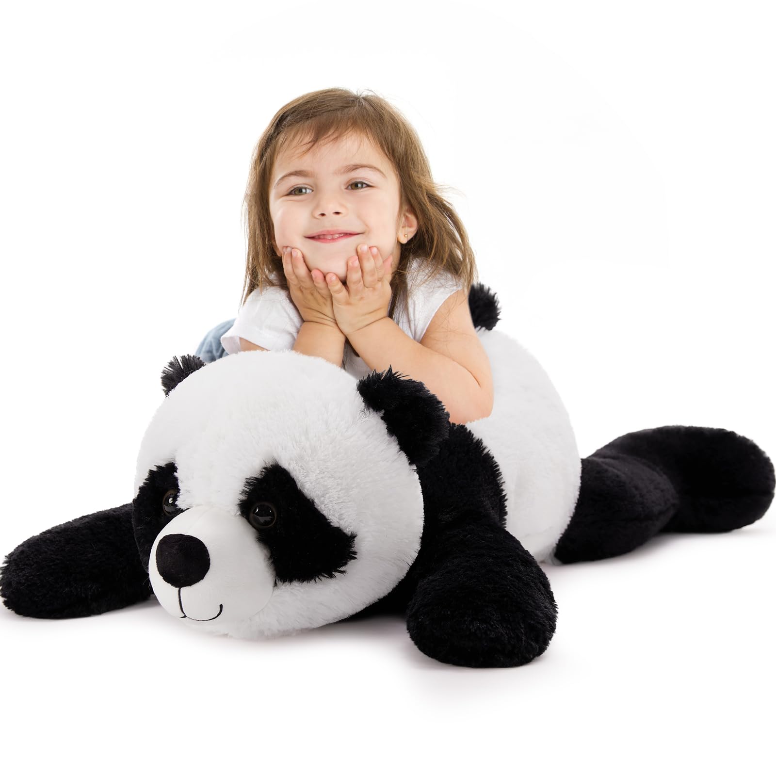 MorisMos Panda Peluche Blanco y Negro, 80cm Panda Juguete de Peluche Animales Grande Suave Bonito, Panda Teddy Kawaii Regalos San Valentin para Niños Niñas Novia Madre Cumpleaños Navidad