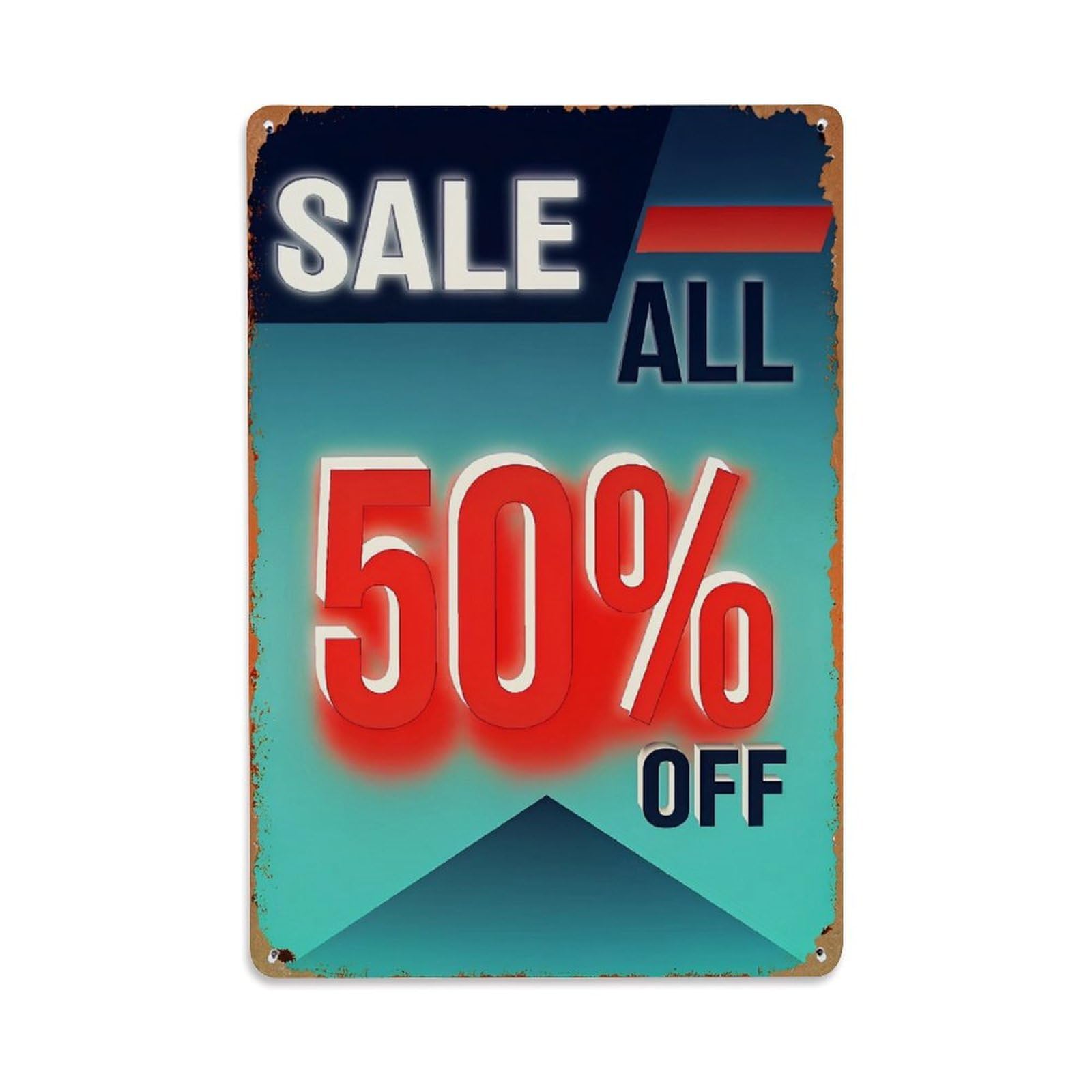 Nestemfo Vintage Sale All Fifty Percent Off Tin Sign Metal Sign, Living Room,Bar, Home, Bedroom Wall Decor,Retro Metal Poster 8X12 Inches
