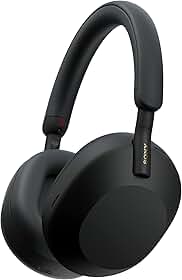 Sony Fones de ouvido WH-1000XM5 premium com cancelamento de ruído, otimizador automático NC, bateria de 30 horas, controle de voz Alexa, preto