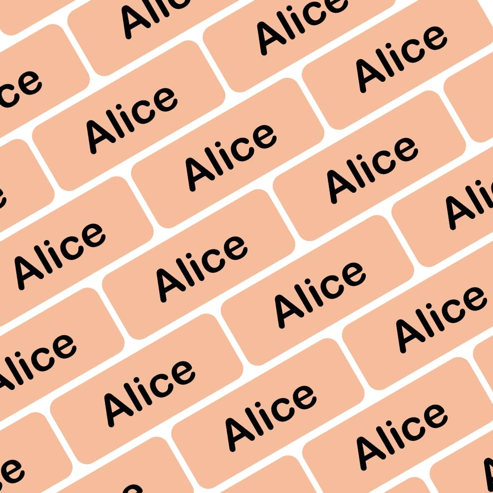 My Nametags® 175 Mini Name Stickers Pack | Personalised Small Labels for School Supplies Like Pens, Pencils, Markers & Other Stationery | Waterproof No-Iron Mini Tags for All Ages | Pastel Salmon