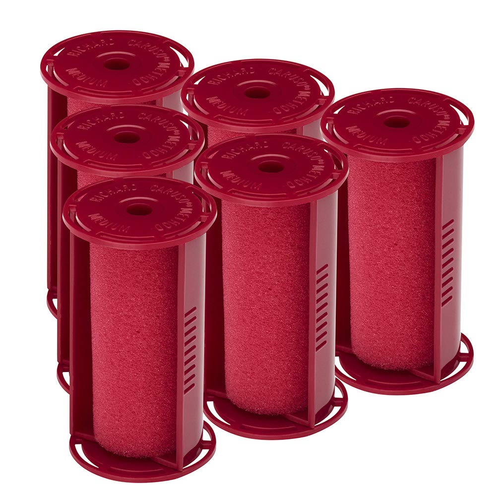 Caruso Professional Medium Molecular Replacement Steam Hair Rollers with Shields, 6-Pack, 1-1/4" Inches