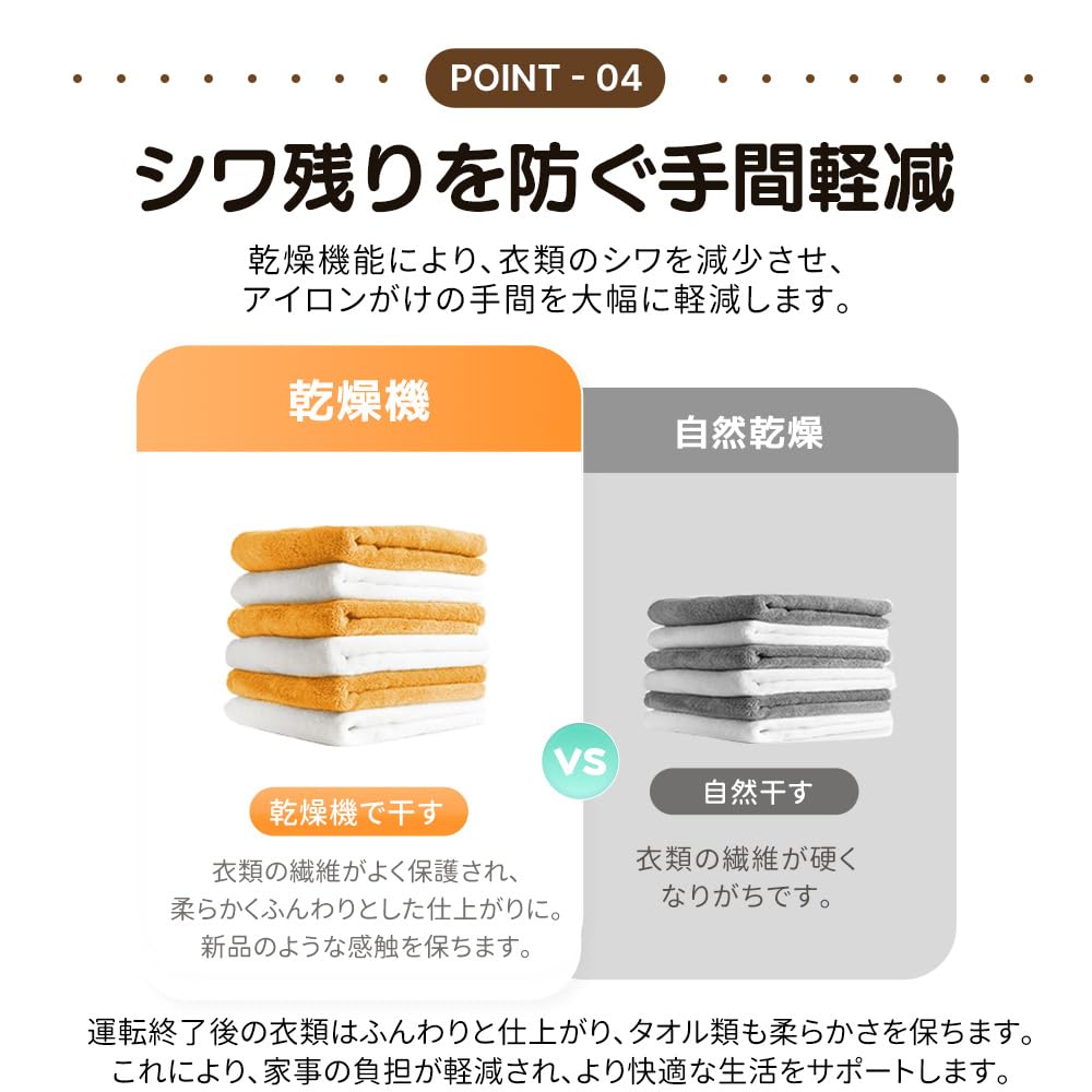 Amazon | OSJ 衣類乾燥機 8kg 家庭用 大容量 除菌 シワ取り 衣類乾燥