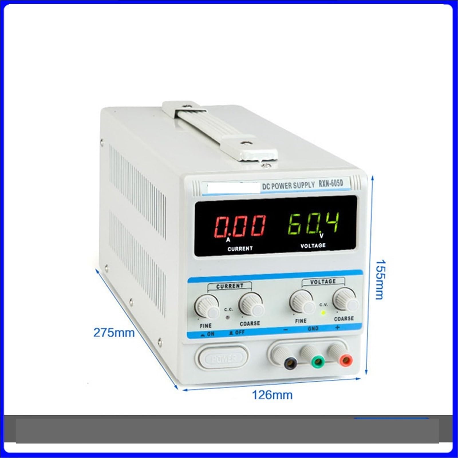 fuente de alimentación CC, Prácticas de reparación lineal, fuente alimentación regulada y ajustable CC, con cable salida incluido(TXN-1502D 0-15V0-2A)
